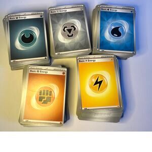 500 Pokemon Basic Energy Card Lot - Steel, Water, ++ - Mint/NM - Bulk TCG Bundle